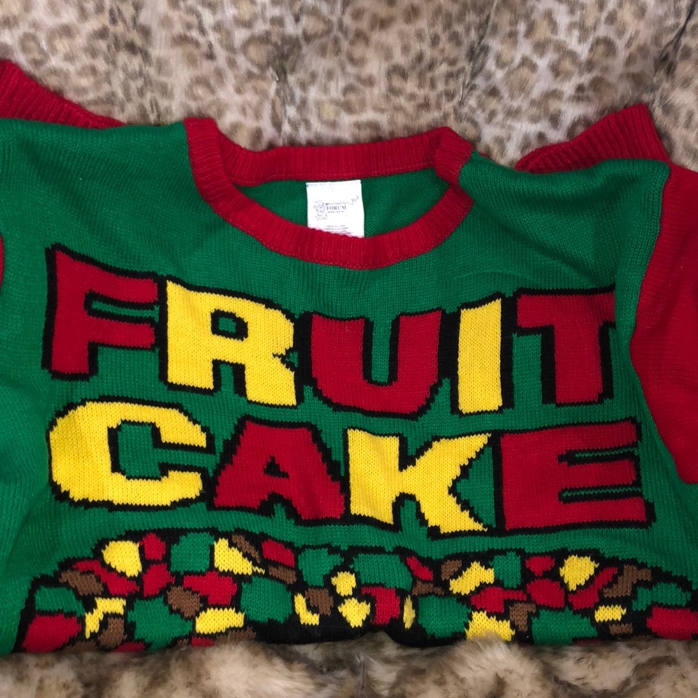 Ugly Christmas sweater fruit cake